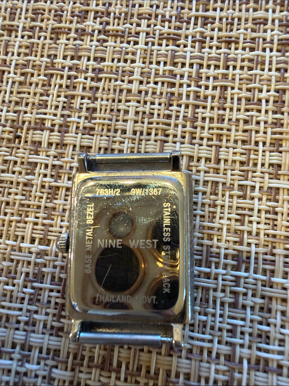 Nine West Silver Rectangular Watch Face with a Champagne Dial - Picture 2 of 2